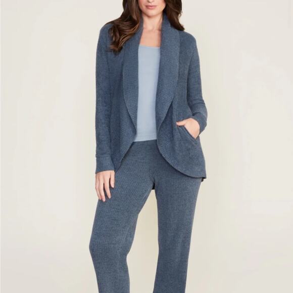 Barefoot Dreams CozyChic Lite Circle Cardi in Smokey Blue Size XS/S - Picture 5 of 10